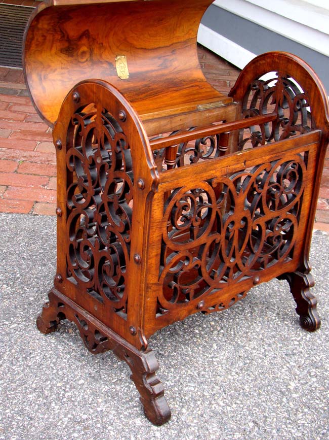 A Finely Carved English burled walnut 'Canterbury' circa 1850-1870 — image 4